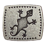 Re-Stocked, Southwest Lizard Gecko Metal Button 15/16" Rectangle, Shank Back, Pack of TWO #SWC-17-2