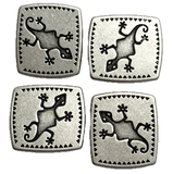 Re-Stocked, Southwest Lizard Gecko Metal Button 15/16" Rectangle, Shank Back, Pack of TWO #SWC-17-2