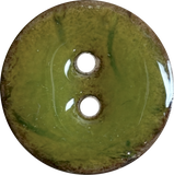 Chartreuse/Golden Olive Coconut Mix, Shiny 11/16" Rustic Round 2-Hole Button, Pack of FIVE   #SWC-118-5