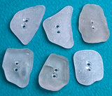Six Light Purple Genuine Sea Glass Buttons 7/8 -1" # BCH-97