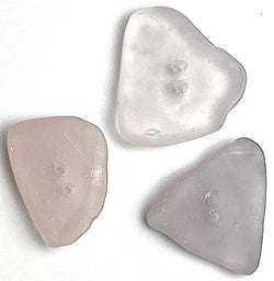 Three Light Purple Genuine Sea Glass Buttons 7/8 -1" # BCH-98