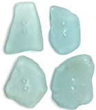 Four Light Turquoise Genuine Sea Glass Buttons 7/8 -1" # BCH-99