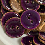 Re-Stocked Dark Purple Shiny Round 2-Hole Coconut Button 11/16"   #SWC-117