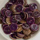 Re-Stocked Dark Purple Shiny Round 2-Hole Coconut Button 11/16"   #SWC-117