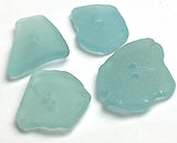 Four Light Turquoise Genuine Sea Glass Buttons 7/8 -1" # BCH-99