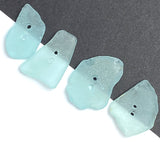 Four Light Turquoise Genuine Sea Glass Buttons 7/8 -1" # BCH-99