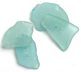 Four Light Turquoise Genuine Sea Glass Buttons 7/8 -1" # BCH-99