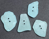 Four Light Turquoise Genuine Sea Glass Buttons 7/8 -1" # BCH-99