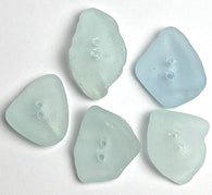Five Light Turquoise Genuine Sea Glass Buttons 7/8 -1" # BCH-100