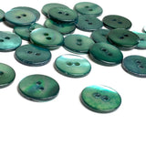 Re-Stocked - Green 9/16" Trochus Shell 14mm Buttons, Pack of 21 for $8.75  #KB-904