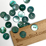 Re-Stocked - Green 9/16" Trochus Shell 14mm Buttons, Pack of 21 for $8.75  #KB-904