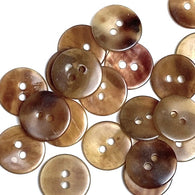 Running Low, Semi-Clear Brown Melange Shell Button from Japan, 9/16", TWENTY for $8.25  #KB-906