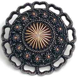 SALE Black Spanish Lace 7/8" Shank Back Metal Button 23mm   #SK-941