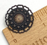 SALE Black Spanish Lace 7/8" Shank Back Metal Button 23mm   #SK-941
