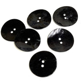 Re-Stocked, Black Shiny 1" Pearl Shell 26mm 2-hole Button, #D-095