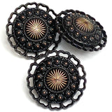 SALE Black Spanish Lace 7/8" Shank Back Metal Button 23mm   #SK-941