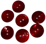 Re-Stocked, 11/16" Deep Red Shiny Pearl Shell 2-hole 18mm Button, #D-904