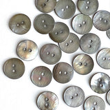 Re-Stocked, Pearl Smoke Iridescent Silver/Gray Shell, 11/16", Pack of 22 Buttons  #KB-909