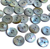 Re-Stocked, Pearl Smoke Iridescent Silver/Gray Shell, 11/16", Pack of 22 Buttons  #KB-909