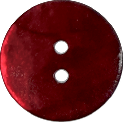 Re-Stocked, 11/16" Deep Red Shiny Pearl Shell 2-hole 18mm Button, #D-904