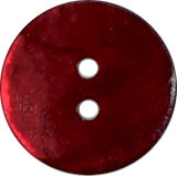 Re-Stocked, 11/16" Deep Red Shiny Pearl Shell 2-hole 18mm Button, #D-904