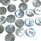 Re-Stocked, Pearl Smoke Iridescent Silver/Gray Shell, 11/16", Pack of 22 Buttons  #KB-909