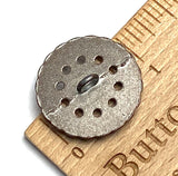 SALE, Copper/White Bead-Look Peek-Through 15/16" Metal Shank Back 25mm Button  #SWC-47