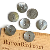 Re-Stocked, Pearl Smoke Iridescent Silver/Gray Shell, 11/16", Pack of 22 Buttons  #KB-909