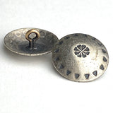 Southwest Concho Button, Wreath, Matte Nickel Silver, Shank Back 3/4"  #SW-1-DD-H