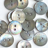 Re-Stocked, Pearl Smoke Iridescent Silver/Gray Shell, 11/16", Pack of 22 Buttons  #KB-909