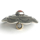 SALE - Zia Sunrise Scalloped 'Coral' Concho Button Nickel Silver Southwest Shank Back 1"   #SW-2