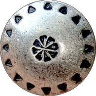 Re-Stocked Southwest Concho Button, Wreath, Matte Nickel Silver, Shank Back 3/4"  #SW-1