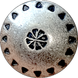Southwest Concho Button, Wreath, Matte Nickel Silver, Shank Back 3/4"  #SW-1-DD-H