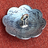 SALE - Zia Sunrise Scalloped 'Coral' Concho Button Nickel Silver Southwest Shank Back 1"   #SW-2
