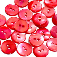 Re-Stocked, Watermelon Pink Iridescent Shell, 9/16", 2-Hole Buttons, 14 for $6.00  #KB-911