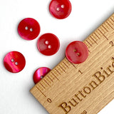 Re-Stocked, Watermelon Pink Iridescent Shell, 9/16", 2-Hole Buttons, 14 for $6.00  #KB-911