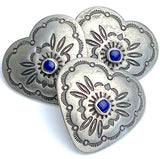 Heart Button w. Blue "Lapis Stone" Southwest Shank Back 1.25"  #SW-40