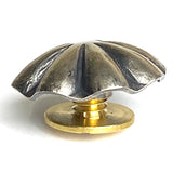 Silver Umbrella Repousse SCREW BACK Button 3/4"  #WN214CH