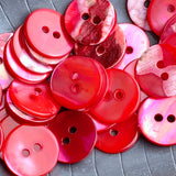 Re-Stocked Watermelon Pink Iridescent Shell, 9/16", 14 buttons for $7.00  #KB-911