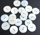 White !" with Slight Hints of Butterscotch, River Shell Pearl 2-Hole Buttons, 25mm, PACK OF 4  #LP-105-4