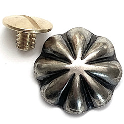 Silver Umbrella Repousse SCREW BACK Button 3/4"  #WN214CH