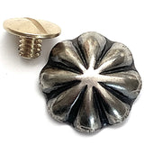 Silver Umbrella Repousse SCREW BACK Button 3/4"  #WN214CH