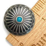 Blue Bead Agave Flower 1" with 'Turquoise' Shank Back Button   #SW-68