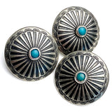 Blue Bead Agave Flower 1" with 'Turquoise' Shank Back Button   #SW-68