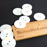 White !" with Slight Hints of Butterscotch, River Shell Pearl 2-Hole Buttons, 25mm, PACK OF 4  #LP-105-4