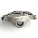 SALE - Chubby Leaf Silver Metal Button 11/16" Shank Back #SWC-70