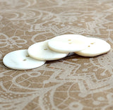 White !" with Slight Hints of Butterscotch, River Shell Pearl 2-Hole Buttons, 25mm, PACK OF 4  #LP-105-4