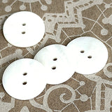 Bulk Deal 50 pcs. White River Shell 13/16" Iridescent 2-hole, 20mm, Pack of 50 #LP-149-50