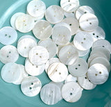 Bulk Deal 50 pcs. White River Shell 13/16" Iridescent 2-hole, 20mm, Pack of 50 #LP-149-50