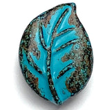 SALE, Teal Chubby Leaf Button, 11/16" Shank Back  #SWC-52